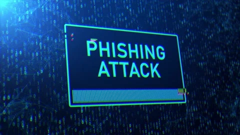 Phishing attack alert text with glitch and noise background Stock Footage 196933477