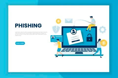Phishing attack illustration concept Stock Illustration