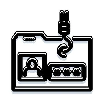 Phishing attack stealing personal data from folder icon 스톡 일러스트