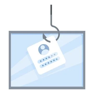 Phishing attack stealing user data from computer screen 스톡 일러스트