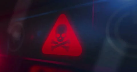 Phishing attack symbol light flashing on board control display Stock Footage 236977571