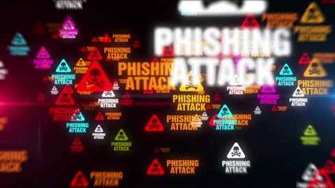 Phishing attack symbol tunnel effect fly between Stock Footage 237089524