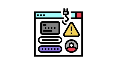 Phishing attacks color icon animation Stock Footage 224015071