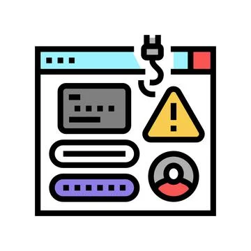 Phishing attacks color icon vector illustration Stock Illustration