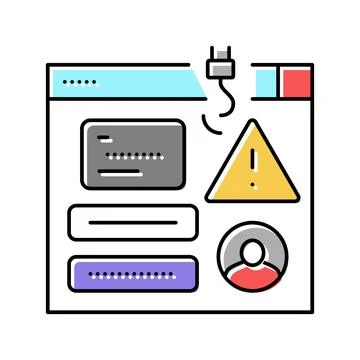 Phishing attacks color icon vector illustration Stock Illustration