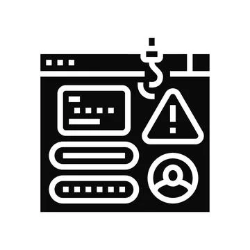 Phishing attacks glyph icon vector illustration Stock Illustration