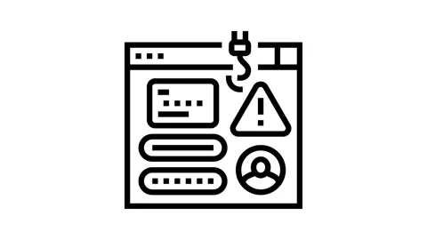 Phishing attacks line icon animation Stock Footage 224405977