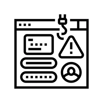 Phishing attacks line icon vector illustration Stock Illustration