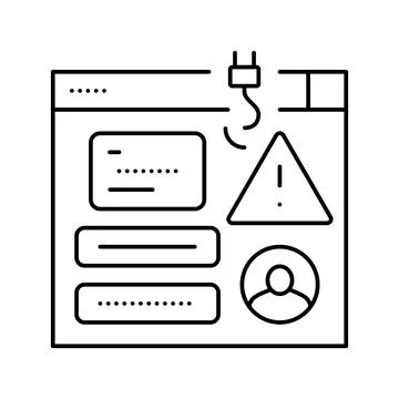 Phishing attacks line icon vector illustration Stock Illustration