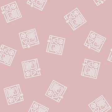 Phishing attacks line seamless pattern Stock Illustration