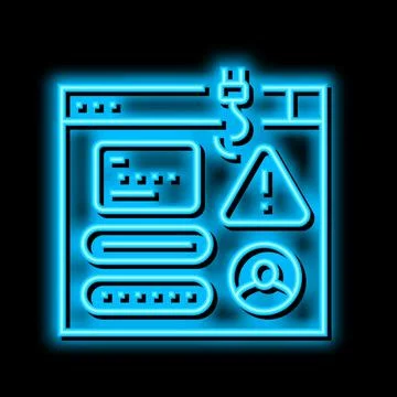 Phishing attacks neon glow icon illustration Stock Illustration