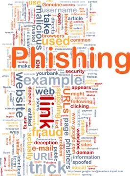 Phishing background concept wordcloud Stock Illustration