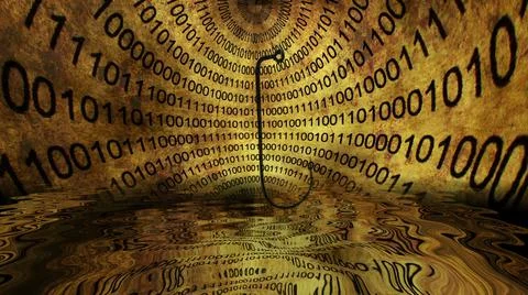 Phishing bait against binary data fraud concept Stockillustratie