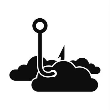 Phishing cloud data icon, simple style Stock Illustration