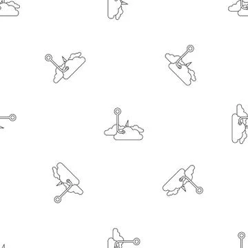 Phishing cloud data pattern seamless Stock Illustration