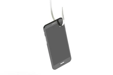 Phishing concept with smartphone, 3D rendering Stock Illustration