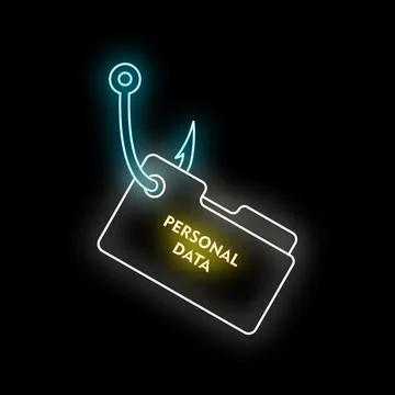 Phishing cyber attack risking personal data security Stock Illustration