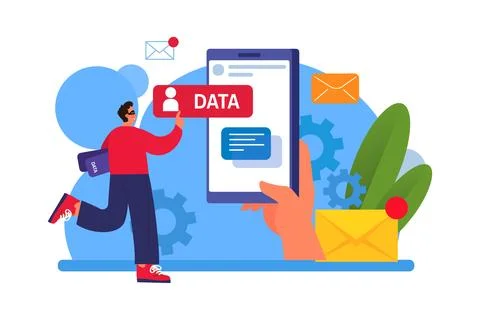 Phishing data theft Stock Illustration