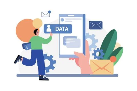 Phishing Data Theft Illustration concept. A flat illustration isolated on w.. Illustrazione stock