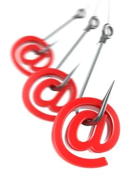 Phishing e-mail. 3d Illustrazione stock