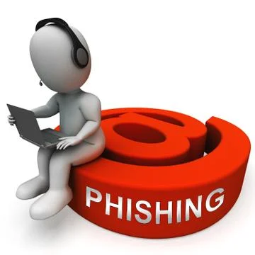 Phishing E-mail Internet Threat Protection 3d Rendering Illustrazione stock