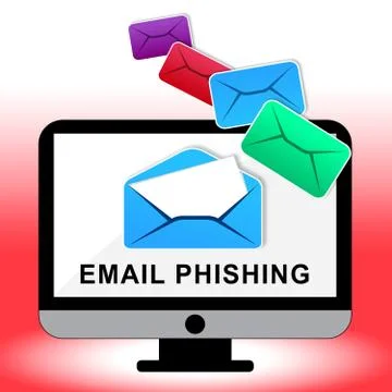 Phishing E-mail Internet Threat Protection 2d Illustration Stock Illustration