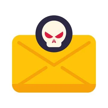 Phishing email containing a malware virus warning Stock Illustration