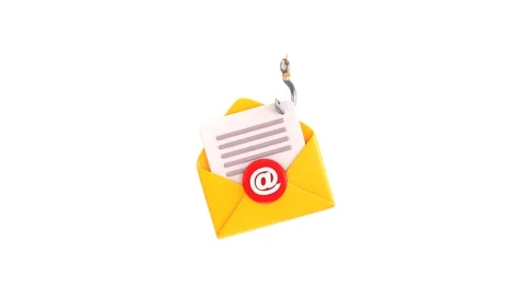 Phishing email on cyber security icon animation 3d render Stock Footage 314735292