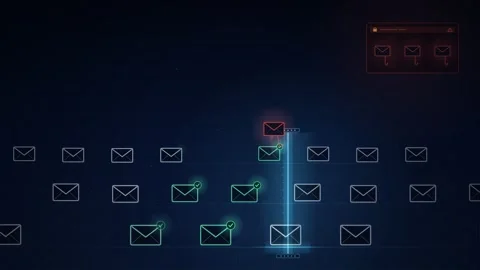 Phishing Email Detection Scanner Cybersecurity Seamless Loop 스톡 동영상 347011167