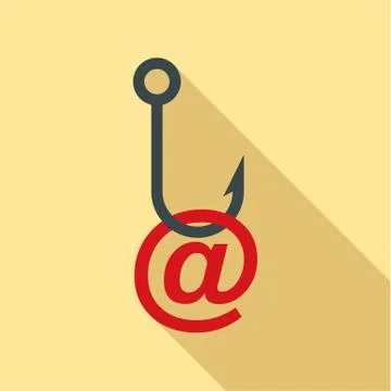 Phishing email icon, flat style Stock Illustration