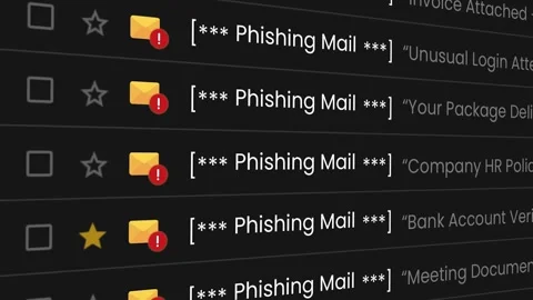 Phishing Email List UI Scroll Cybersecurity Interface Animation Stock-Footage 334858184