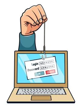 Phishing - hacker technique Stock Illustration