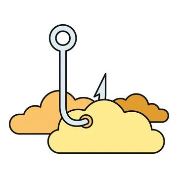 Phishing hook pulling cloud computing data security concept 스톡 일러스트