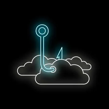 Phishing hook pulling data from cloud computing Stock Illustration