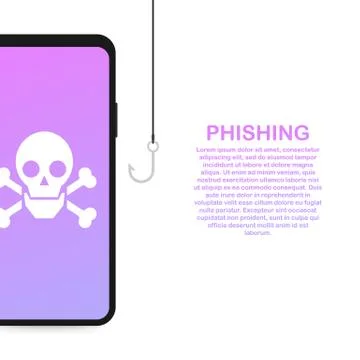 Phishing via internet isometric vector concept illustration. Email spoofing o Stock Illustration