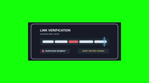 Phishing Link Verification Result Green Screen Overlay Video stock 343707105