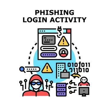 Phishing login activity vector illustration concept 库存插图