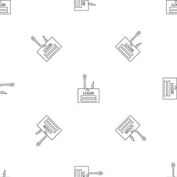 Phishing login pattern seamless vector Stock Illustration