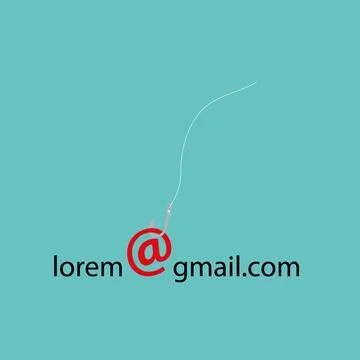 Phishing malware email icon. Simple illustration of phishing malware email Stock Illustration