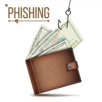 Phishing Money Concept Vector. Internet Security. Cyber Crime. Cartoon Stock Illustration