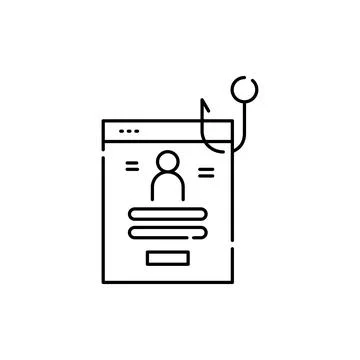 Phishing olor line icon. Hacking account and password. Stock Illustration