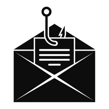 Phishing personal mail icon, simple style Illustrazione stock