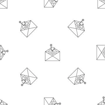 Phishing personal mail pattern seamless Stock Illustration