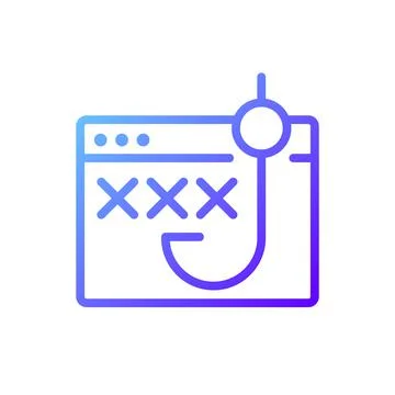 Phishing pixel perfect gradient linear vector icon Illustrazione stock