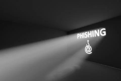 PHISHING rays volume light concept 3d illustration Stock Illustration