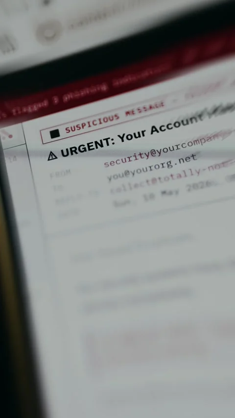Phishing scam attempting to steal sensitive information, ethical hacking concept Stock-Footage 334926690
