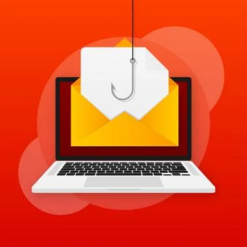 Phishing scam, hacker attack. Computer hack concept. Cyber security concept Illustrazione stock