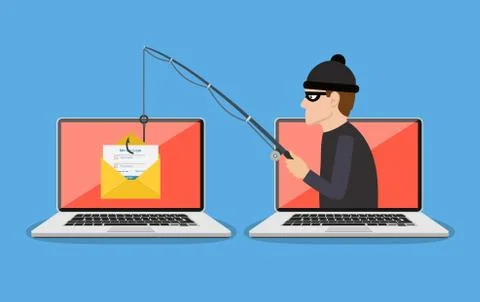 Phishing scam, hacker attack Stock Illustration