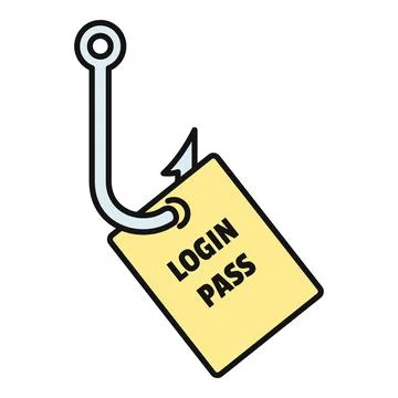 Phishing scam hook baiting login pass information Stock Illustration