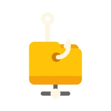 Phishing scam hooking data folder on network 스톡 일러스트
